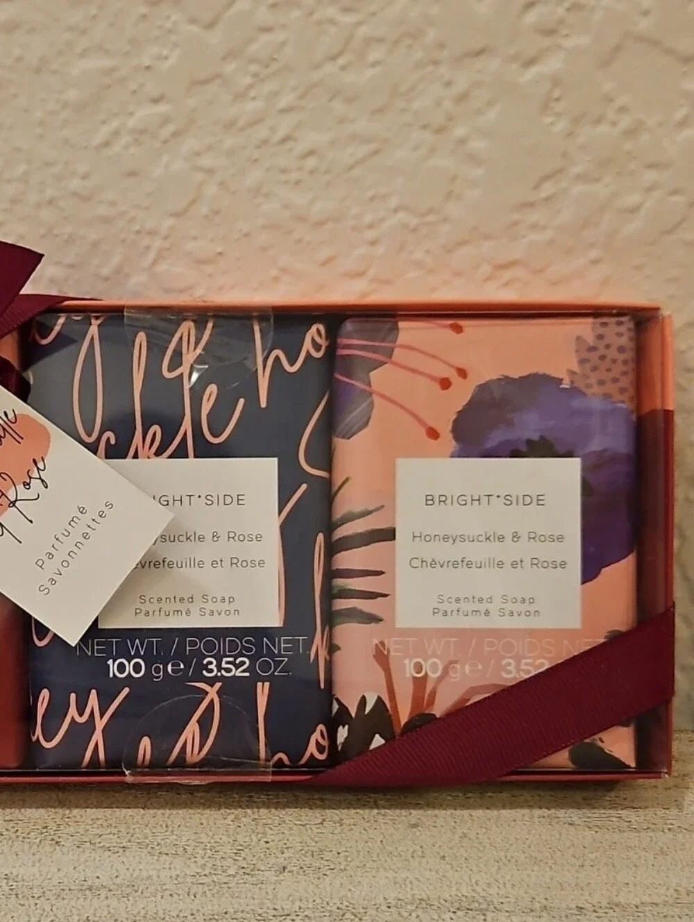 Honeysuckle & Rose Soap Duo — Pink and Navy Gift Set